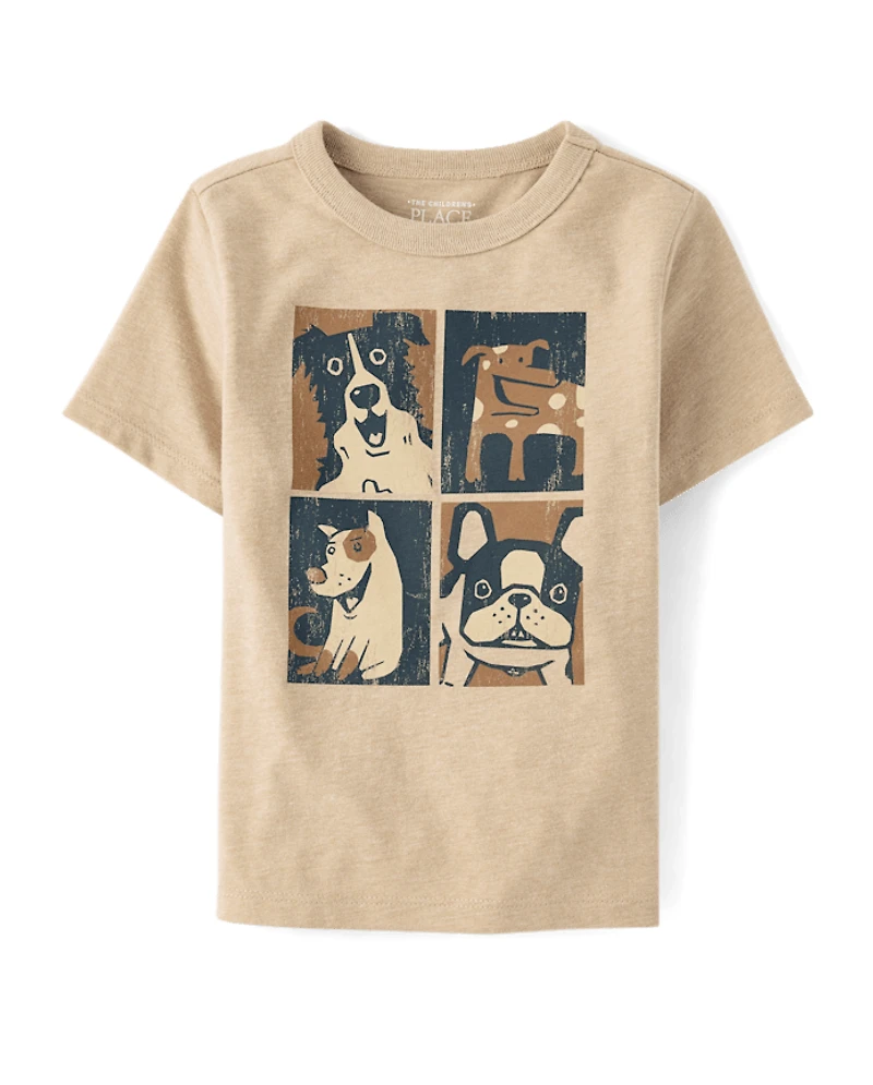Baby And Toddler Boys Dog Faces Graphic Tee
