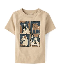 Baby And Toddler Boys Dog Faces Graphic Tee