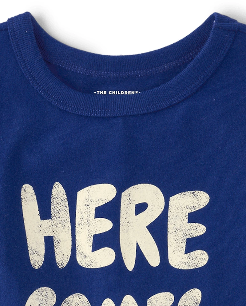 Baby And Toddler Boys Here Comes Trouble Graphic Tee