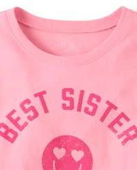 T-shirt graphique « Meilleure sœur » pour filles