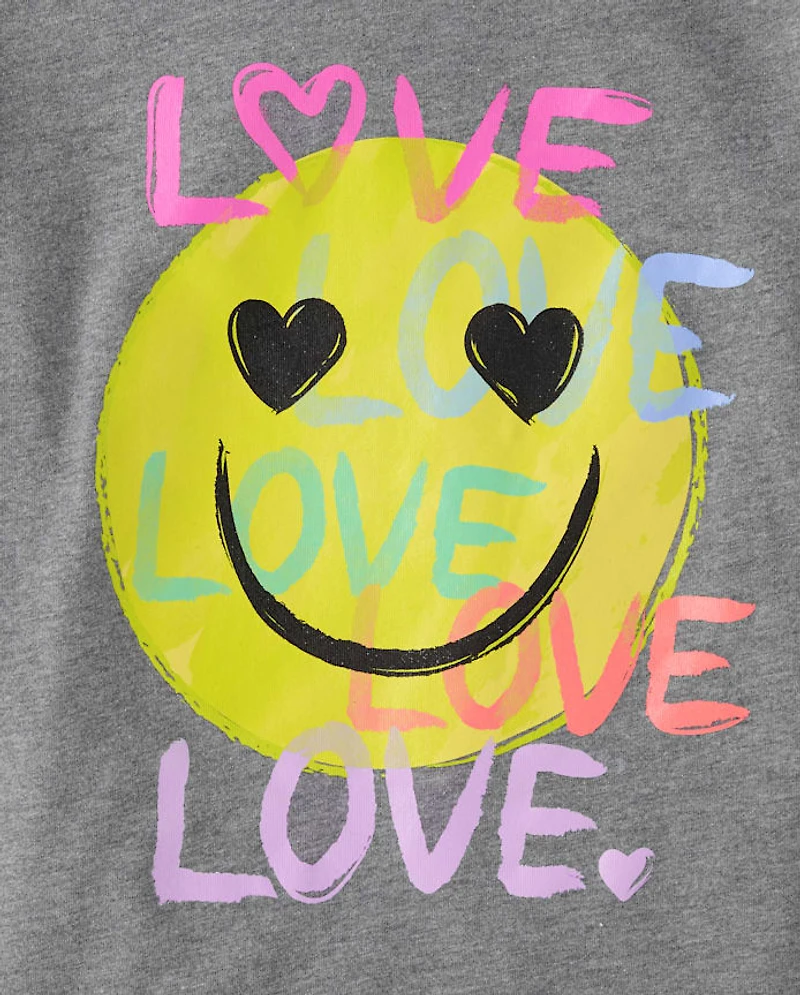 Girls Emoji Love Graphic Tee