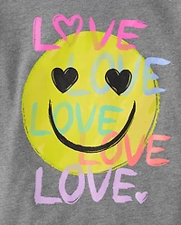 Girls Emoji Love Graphic Tee