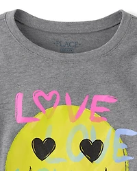 Girls Emoji Love Graphic Tee