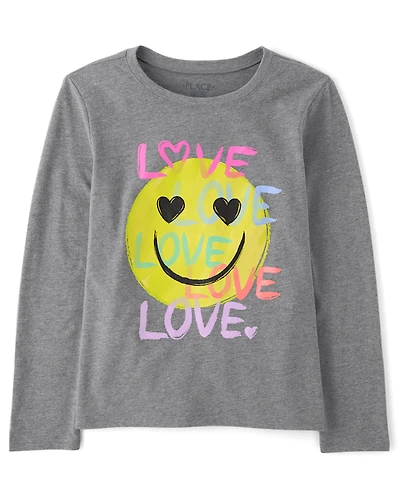 Girls Emoji Love Graphic Tee