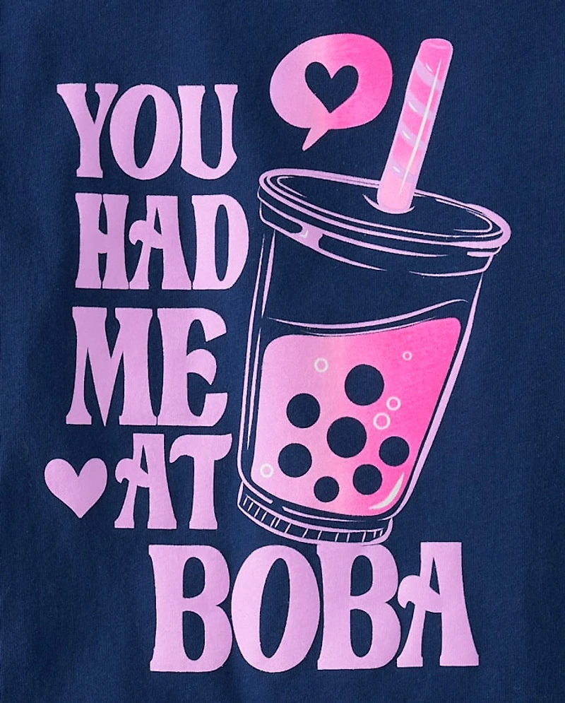 Girls You Had Me At Boba Graphic Tee