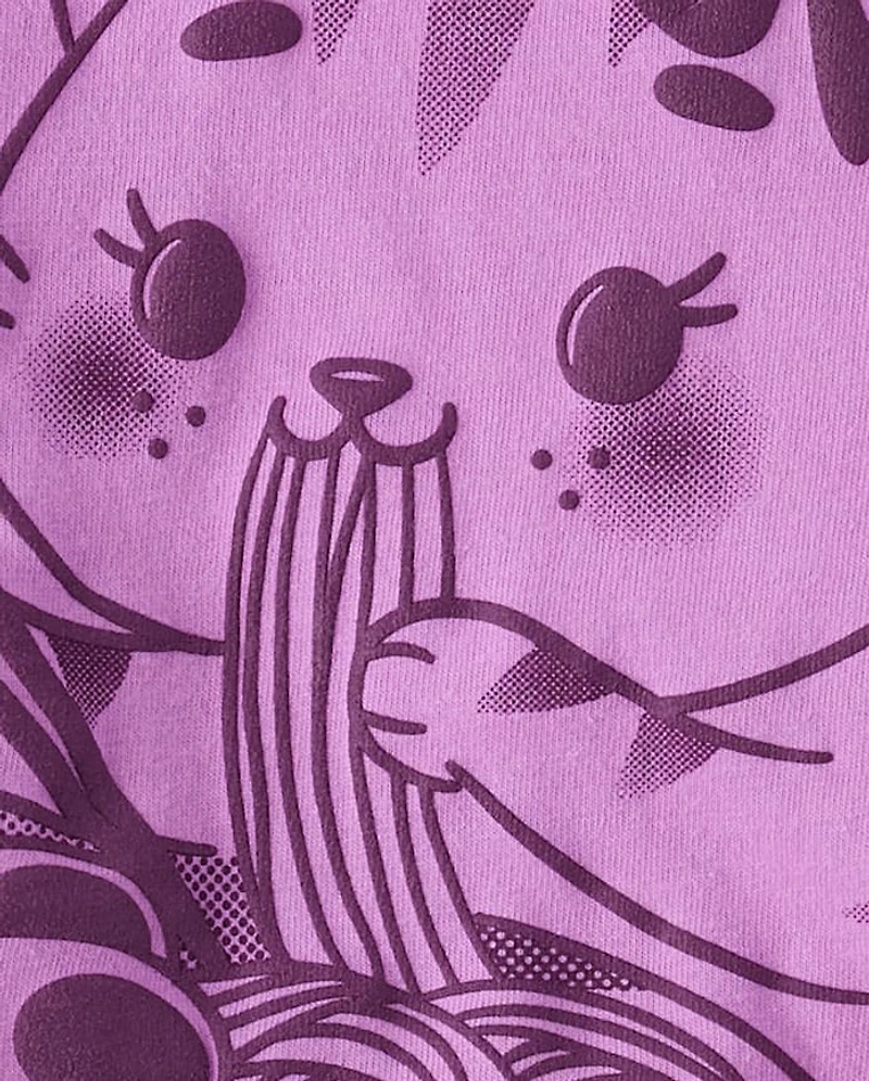 Girls Cat Ramen Graphic Tee