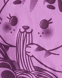 Girls Cat Ramen Graphic Tee