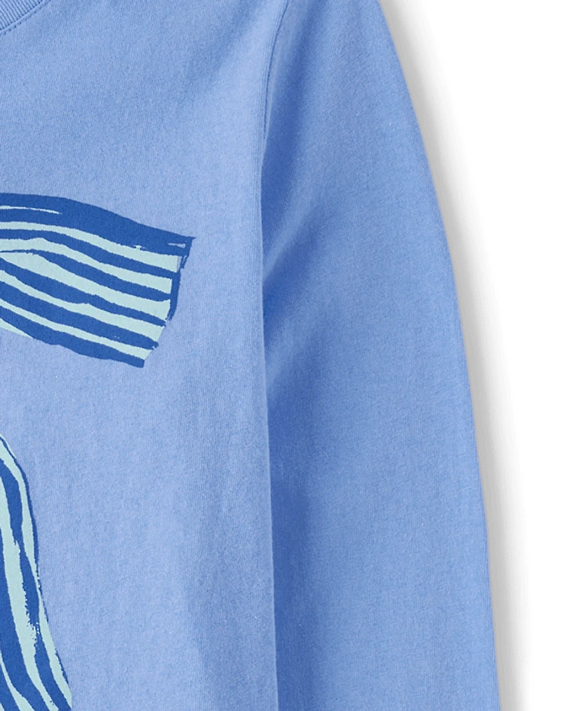 T-shirt graphique à nœud pour fille