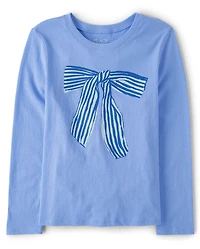 T-shirt graphique à nœud pour fille