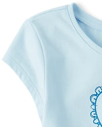 Girls Dog Bow Graphic Baby Tee