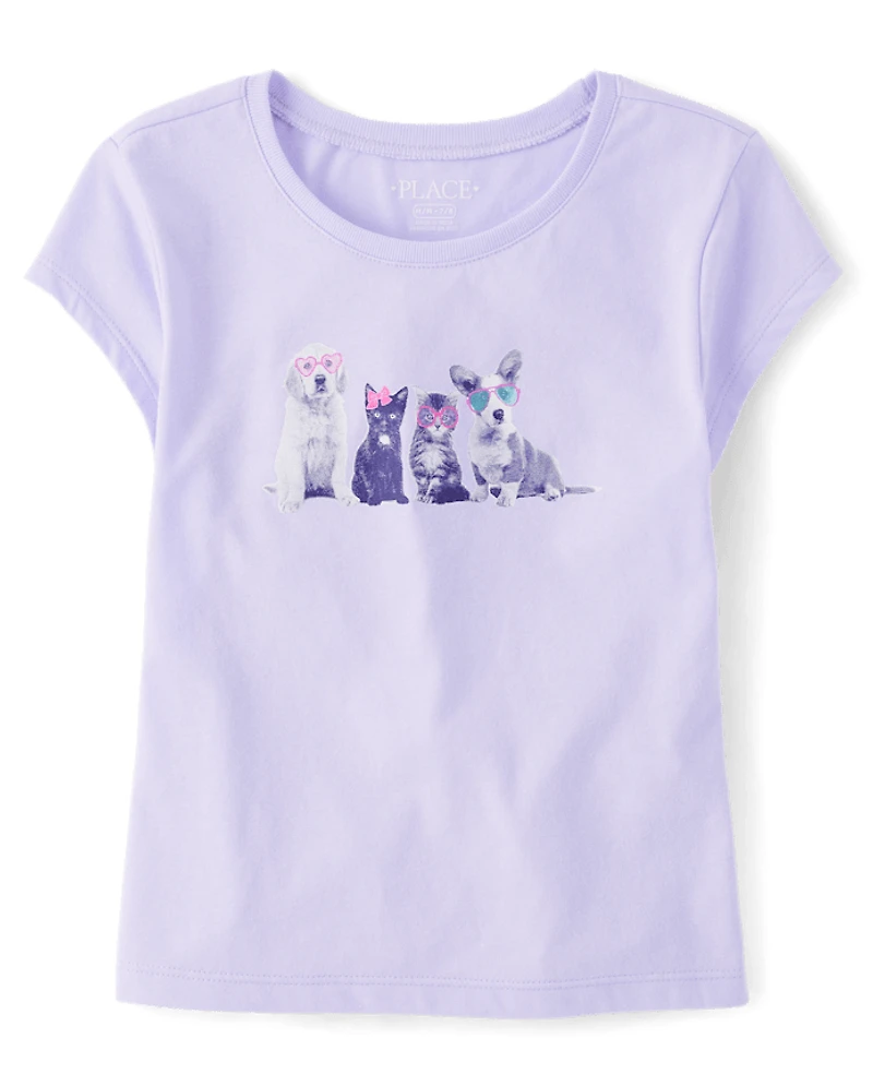 Girls Dog Friends Graphic Baby Tee
