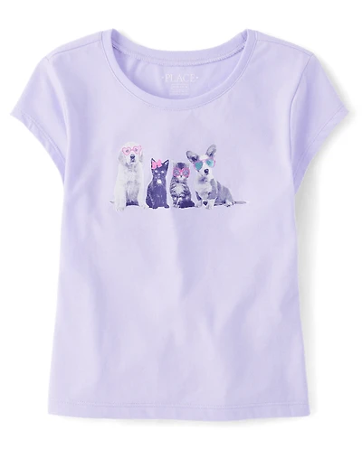 Girls Dog Friends Graphic Baby Tee