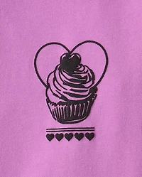 Girls Cupcake World Tour Front And Back Oversized Graphic Tee