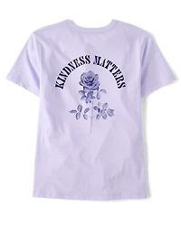 Girls Kindness Club Puff Print Front And Back Oversized Graphic Tee