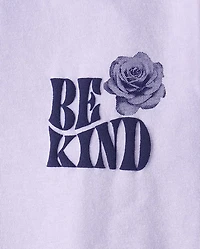 Girls Kindness Club Puff Print Front And Back Oversized Graphic Tee