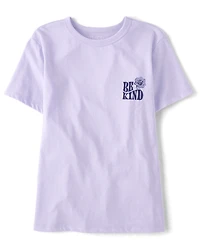 Girls Kindness Club Puff Print Front And Back Oversized Graphic Tee