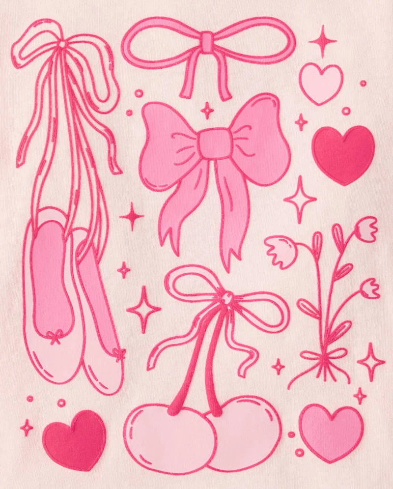 Baby And Toddler Girls Bows Graphic Tee