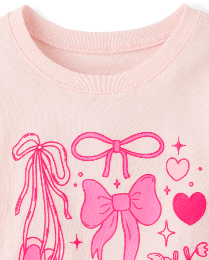 Baby And Toddler Girls Bows Graphic Tee