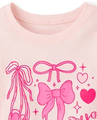 Baby And Toddler Girls Bows Graphic Tee