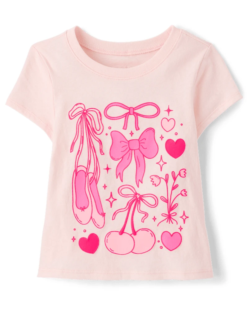 Baby And Toddler Girls Bows Graphic Tee