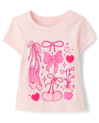 Baby And Toddler Girls Bows Graphic Tee