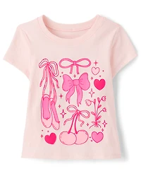 Baby And Toddler Girls Bows Graphic Tee