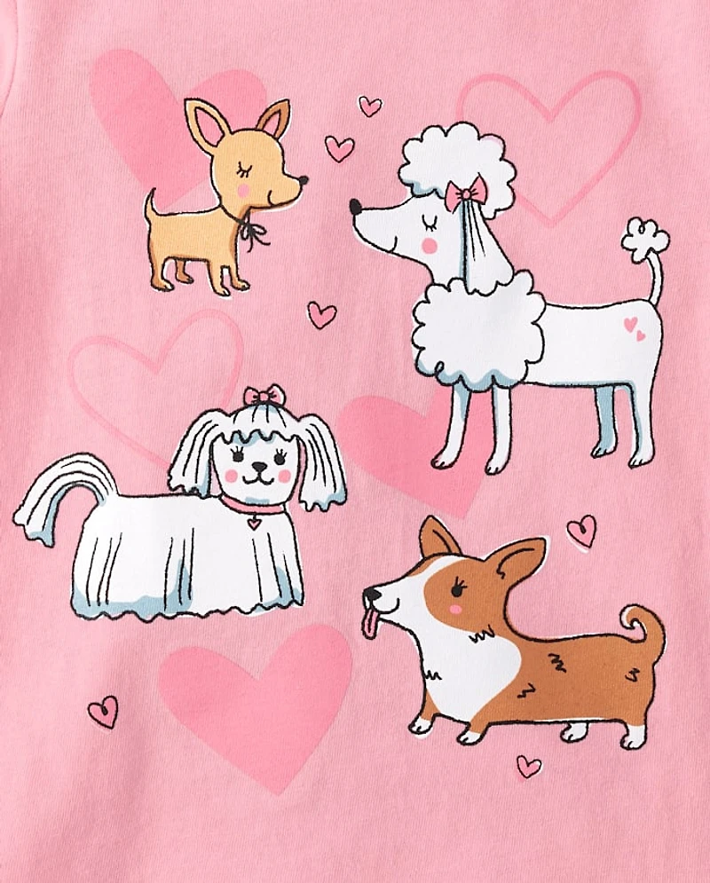 Baby And Toddler Girls Dog Friends Graphic Tee