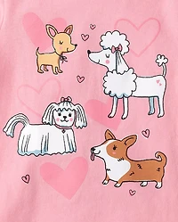 Baby And Toddler Girls Dog Friends Graphic Tee