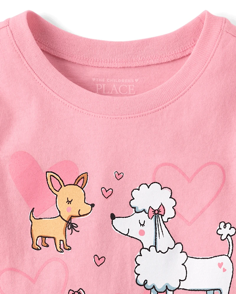 Baby And Toddler Girls Dog Friends Graphic Tee