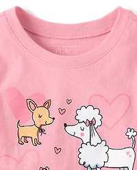 Baby And Toddler Girls Dog Friends Graphic Tee