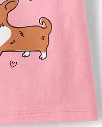 T-shirt graphique « Chien Friends » pour bébés et petites filles