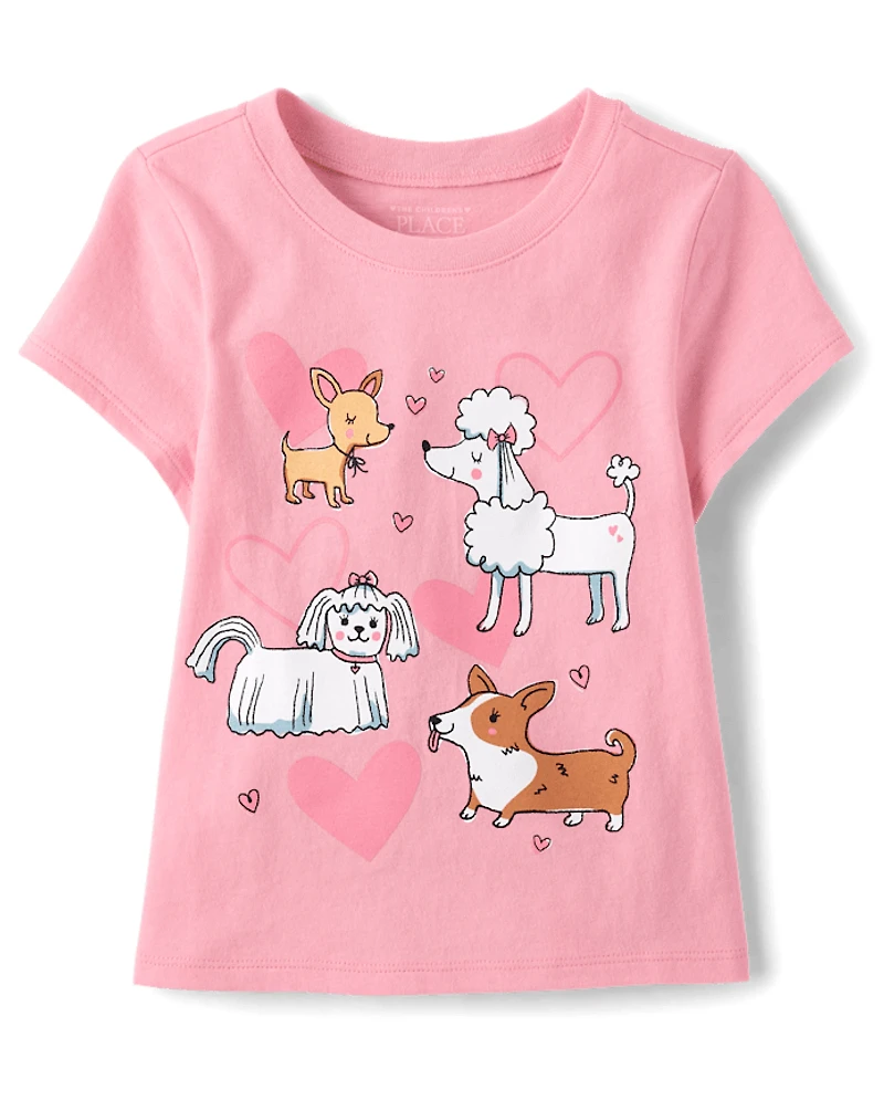 Baby And Toddler Girls Dog Friends Graphic Tee