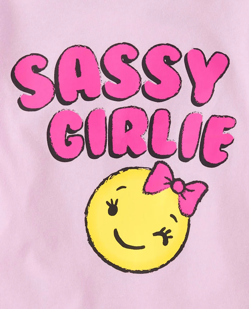 Baby And Toddler Girls Sassy Girlie Emoji Graphic Tee