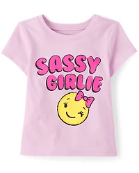 Baby And Toddler Girls Sassy Girlie Emoji Graphic Tee