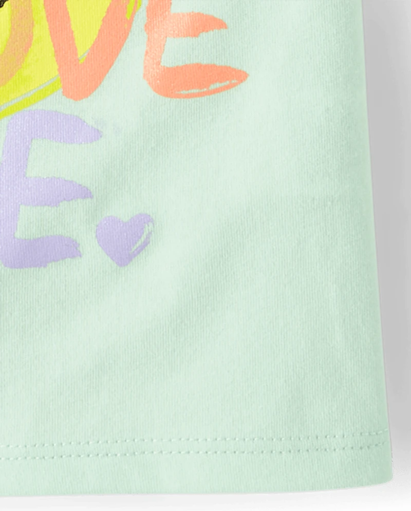 Baby And Toddler Girls Emoji Love Graphic Tee