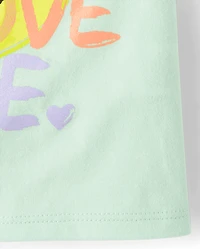 Baby And Toddler Girls Emoji Love Graphic Tee