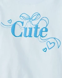 Baby And Toddler Girls Cute Bow Graphic Tee
