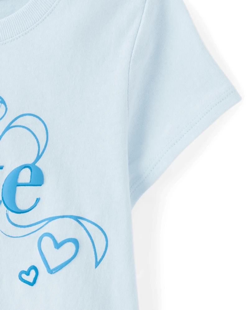 Baby And Toddler Girls Cute Bow Graphic Tee