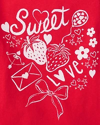 T-shirt graphique « Douces gribouillis » pour bébés et petites filles, idéal la Saint-Valentin
