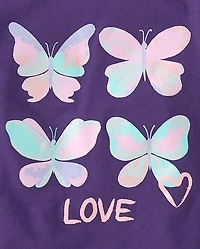 Baby And Toddler Girls Butterfly Love Graphic Tee