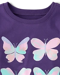 T-shirt graphique papillon pour bébés et petites filles