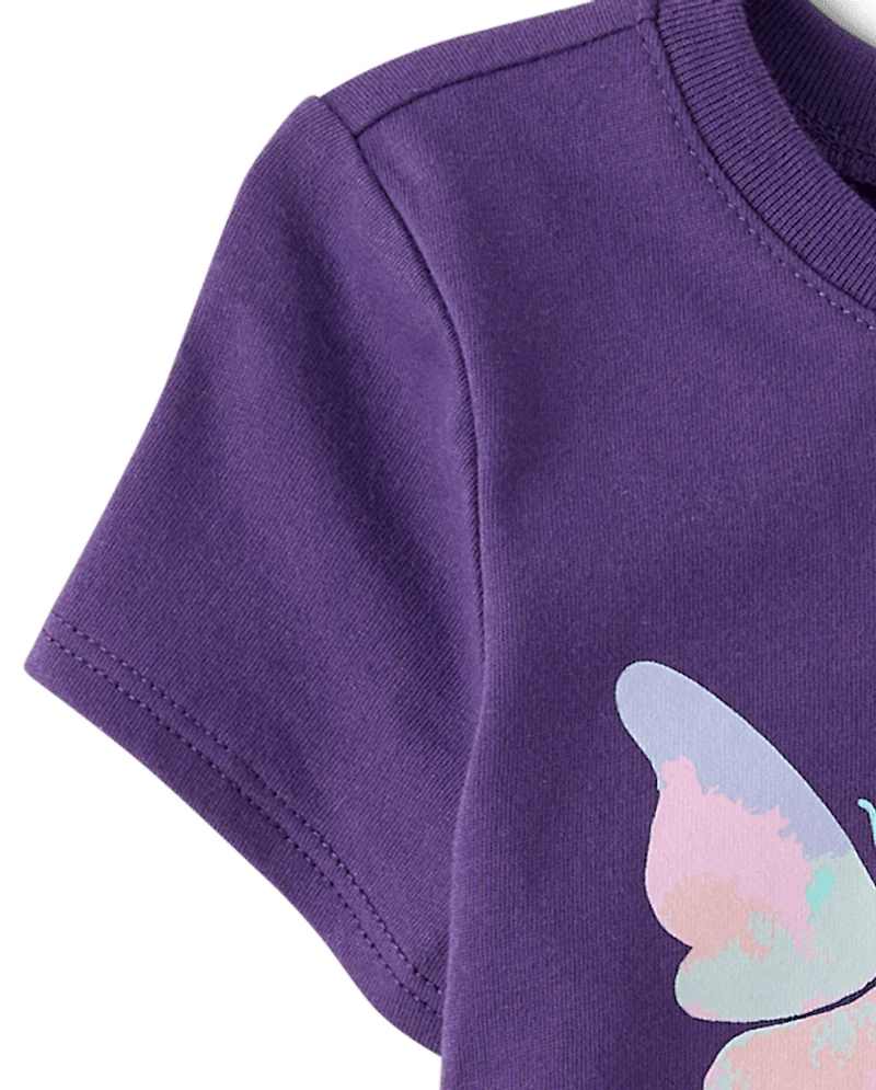 Baby And Toddler Girls Butterfly Love Graphic Tee