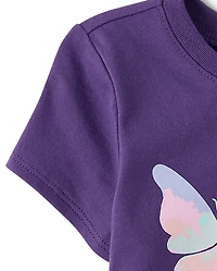 Baby And Toddler Girls Butterfly Love Graphic Tee