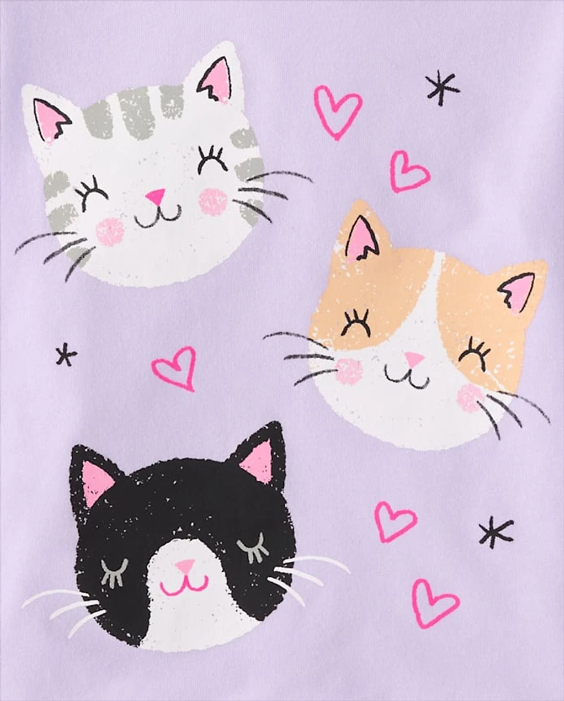 Baby And Toddler Girls Cat Friends Graphic Tee