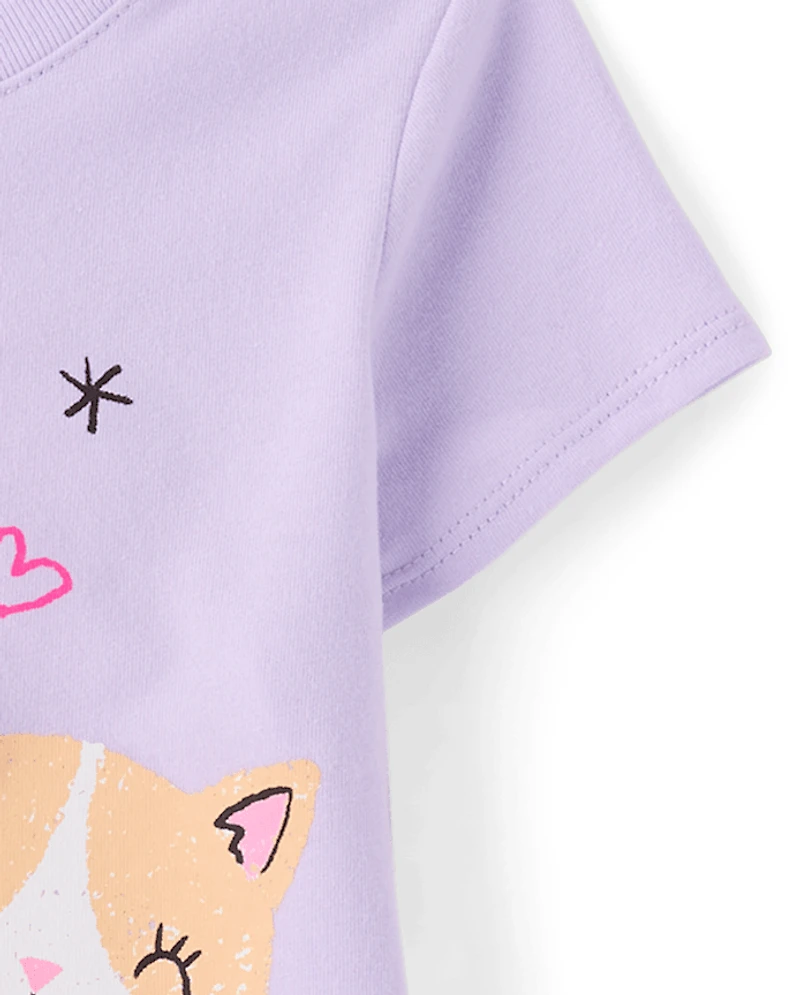Baby And Toddler Girls Cat Friends Graphic Tee