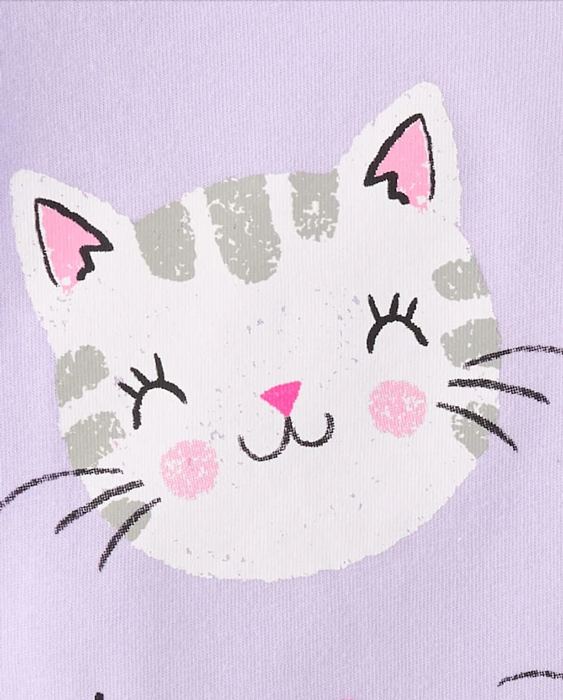 Baby And Toddler Girls Cat Friends Graphic Tee