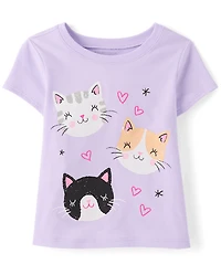 Baby And Toddler Girls Cat Friends Graphic Tee