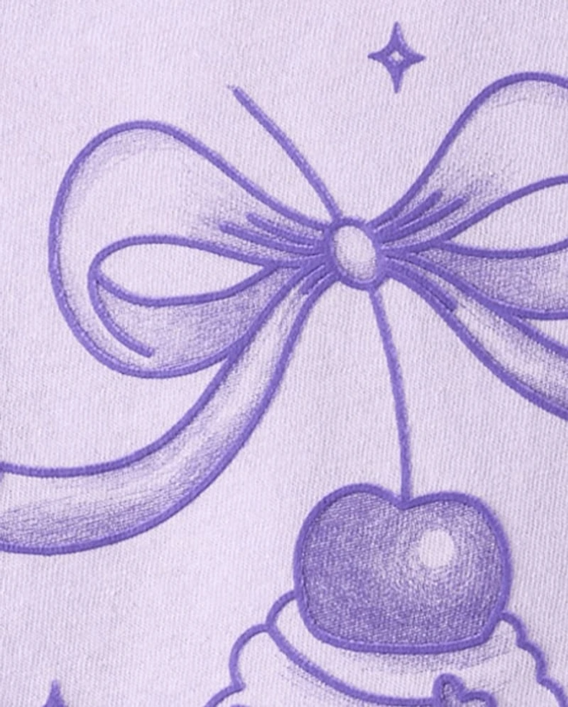 Baby And Toddler Girls Cupcake Bow Graphic Tee