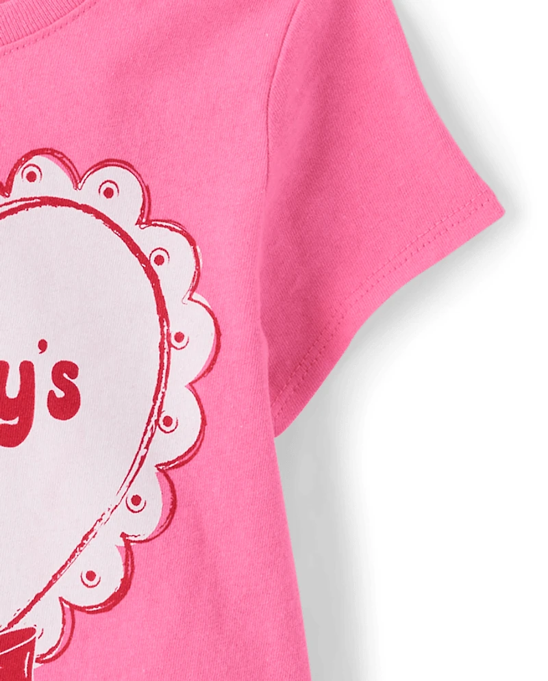 T-shirt graphique cœur pour bébés et petites filles, spécial Saint-Valentin « La fille à son papa ».