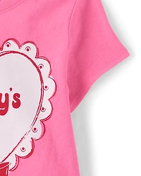 T-shirt graphique cœur pour bébés et petites filles, spécial Saint-Valentin « La fille à son papa ».